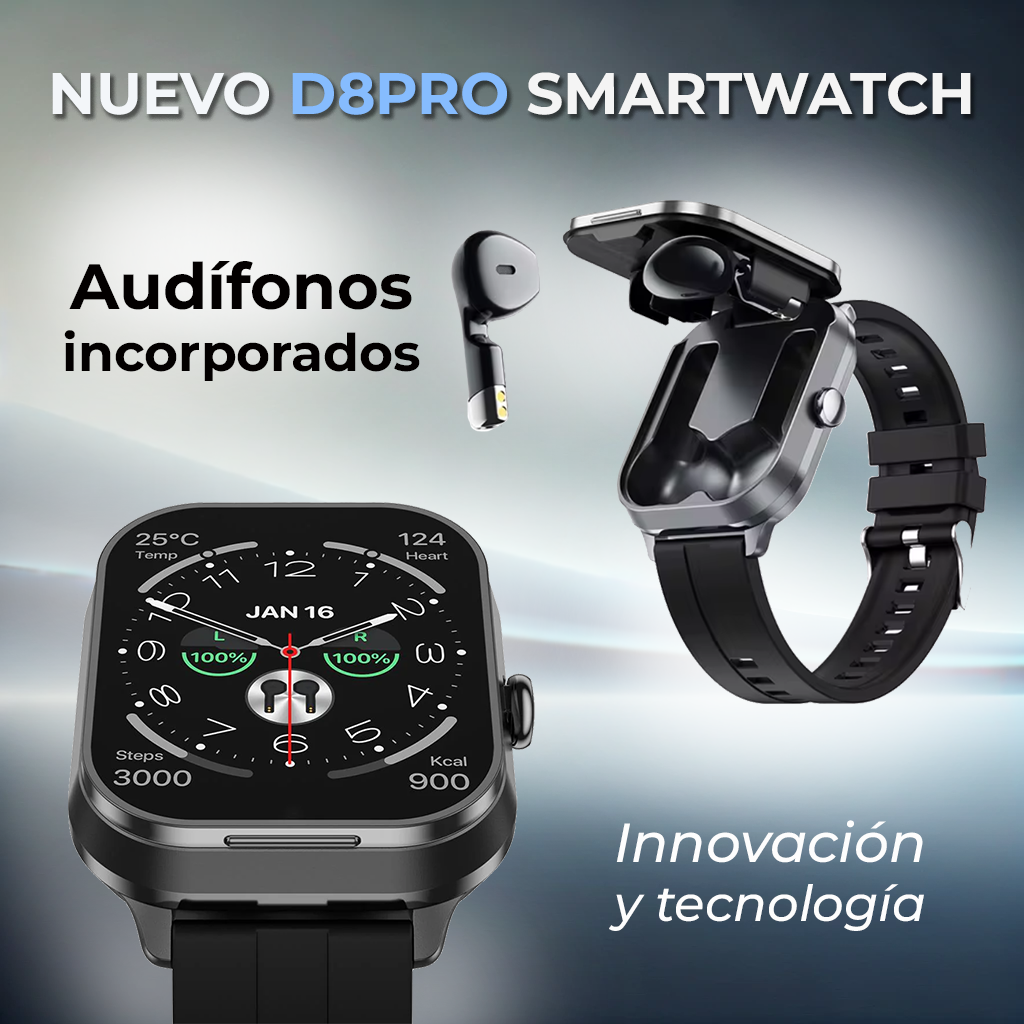 D8PRO SMART PULSO GOMA + AUDIFONOS